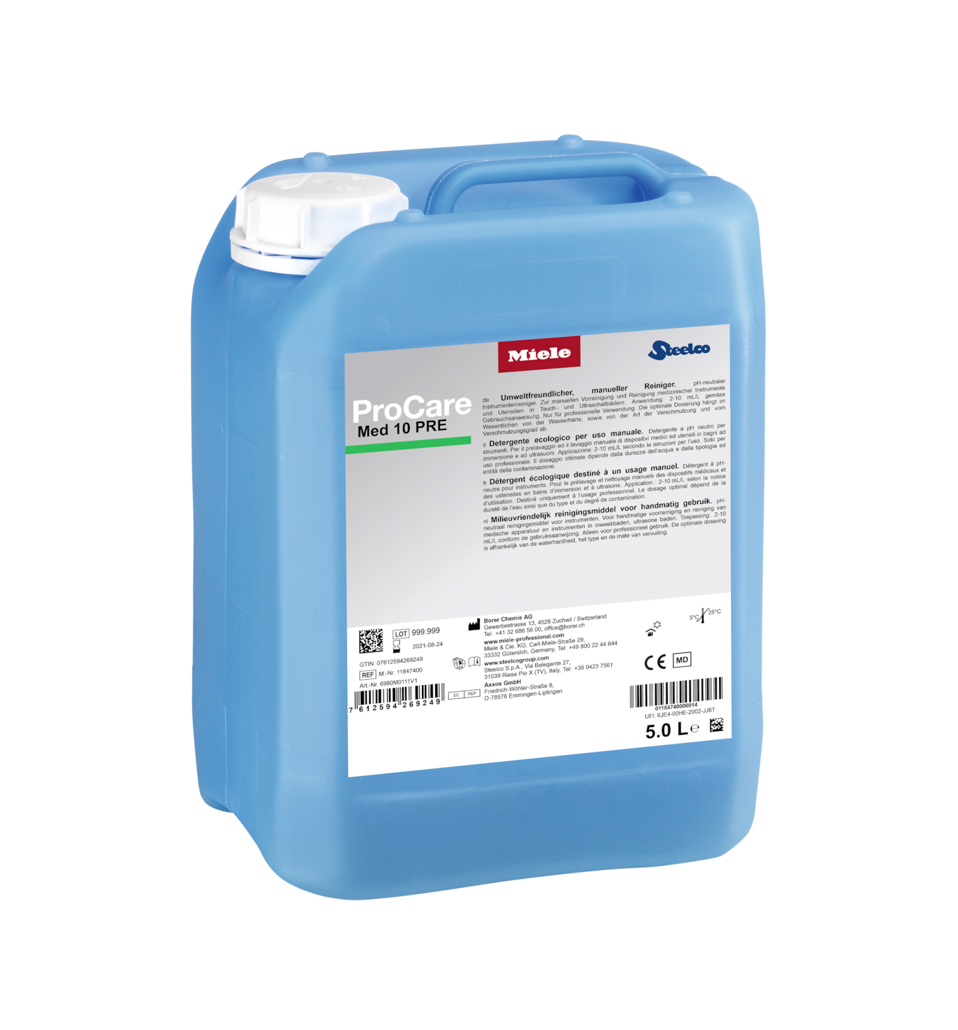 ProCare Med 10 PRE - 5 l Handmatig reinigingsmiddel, neutraal, 5 l Foto van het product Front View ZOOM
