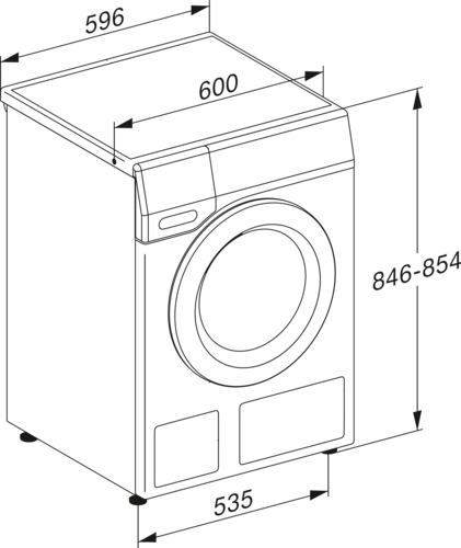 8/5 kg veļas mašīna ar žāvētāju, PerfectCare tehnoloģiju un WiFi (WTD160 WCS) product photo View31 L