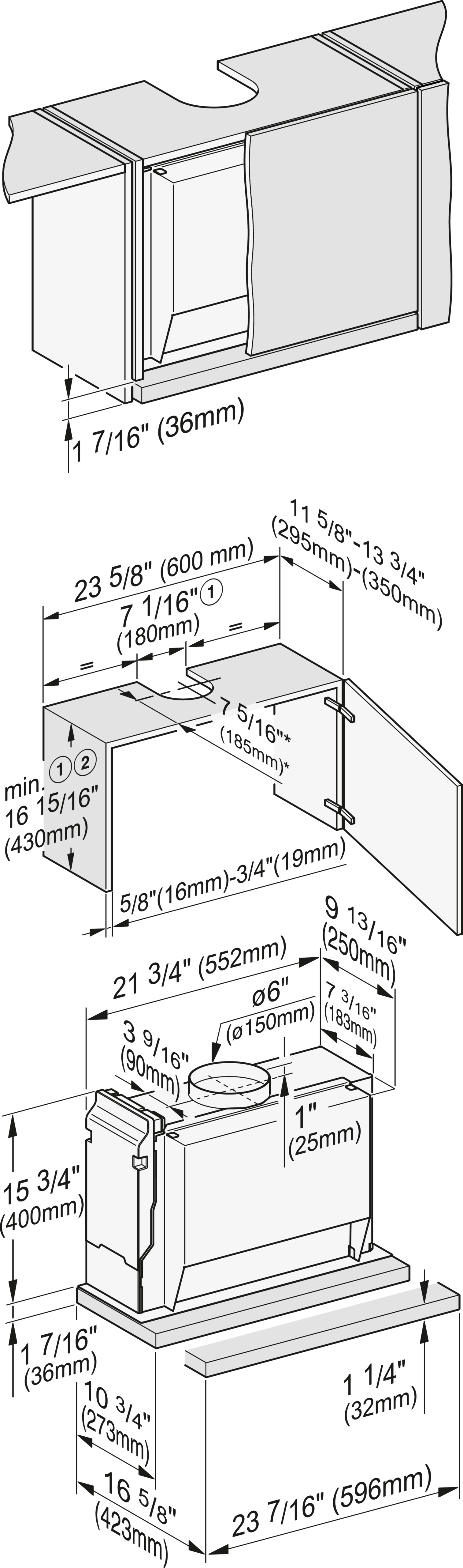 Miele DAS 2620 Stainless Steel Ventilation Hoods   20000184916 