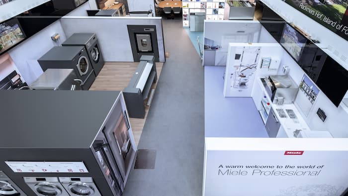 A bird's eye view of the Professional showroom with its selection of commercial machines.