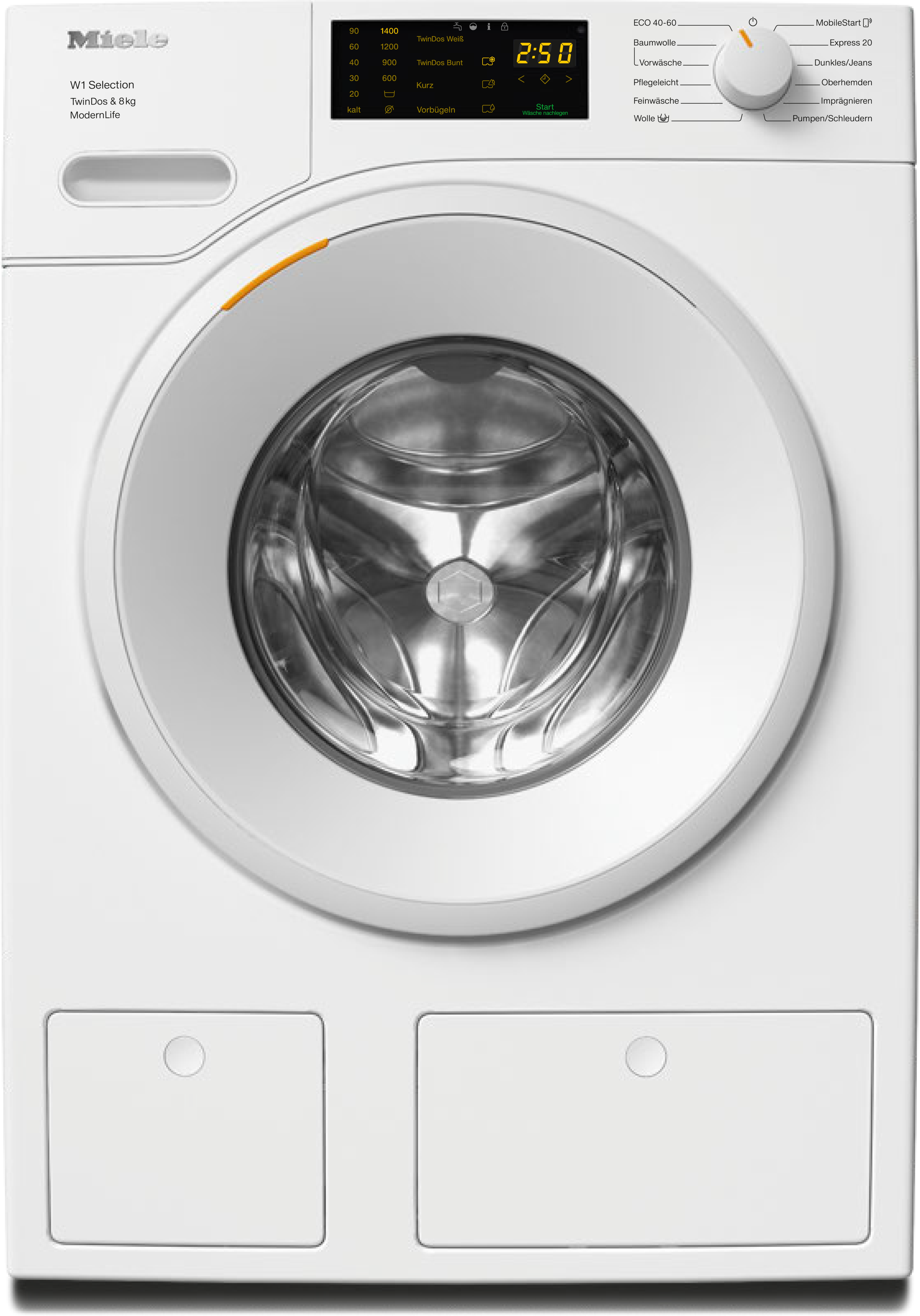 - TDos&8kg WCS Miele – WSD663 Lotosweiß Waschmaschinen