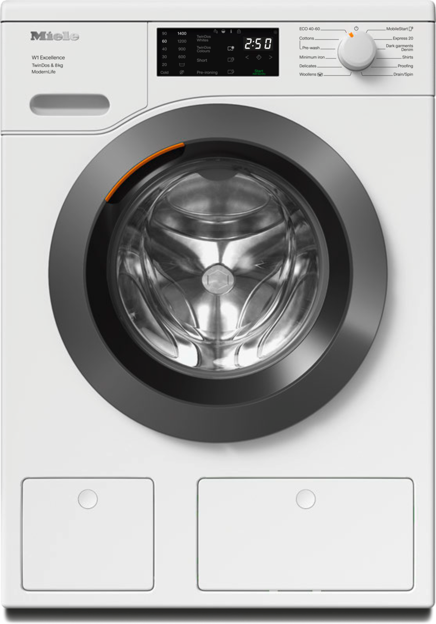 Miele WED 665 WCS TDos & 8kg Lotus white Washing machines