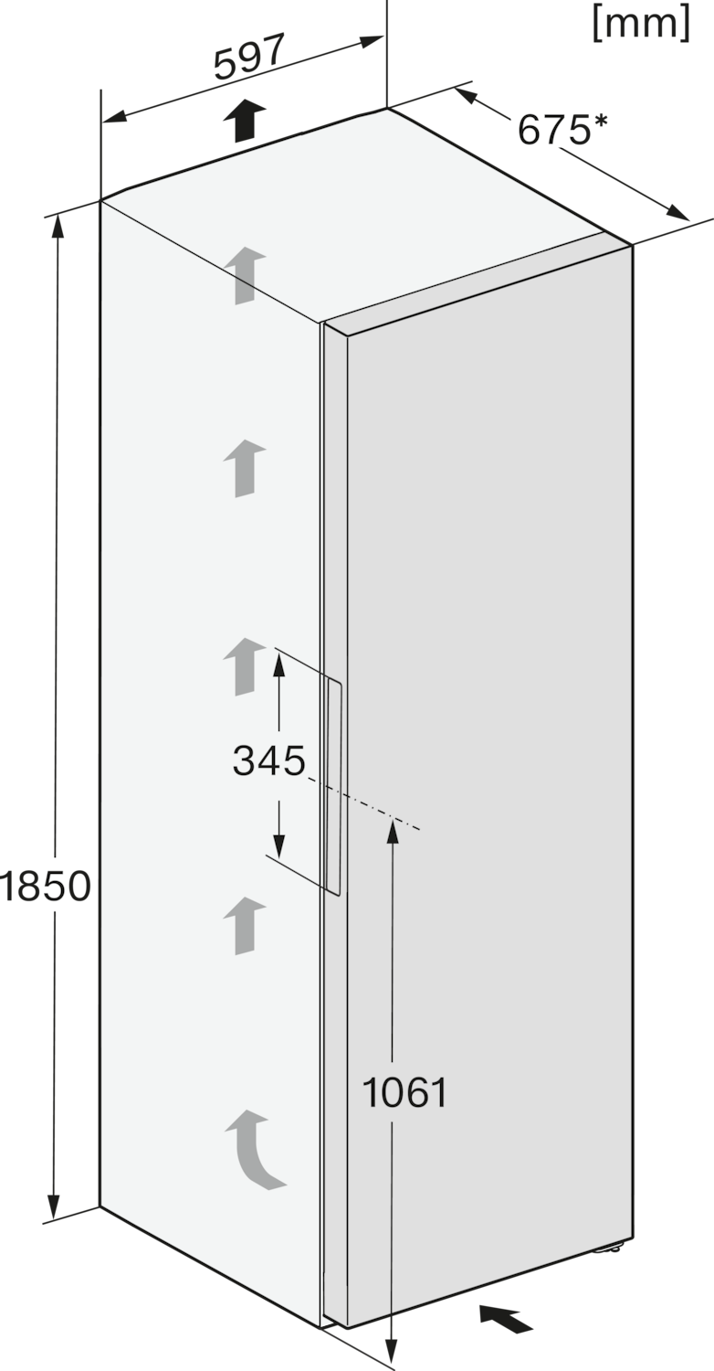 Hõbedane külmik DailyFresh ja DynaCool funktsioonid, kõrgus 1.85m (KS 4383 ED) product photo View31 ZOOM