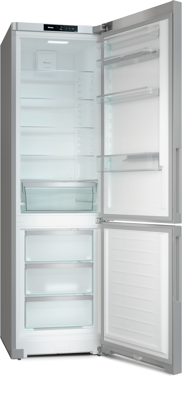 Sudraba ledusskapis ar saldētavu, NoFrost un DailyFresh funkcijām, 2.01m augstums (KFN 4395 DD) product photo Front View4 ZOOM