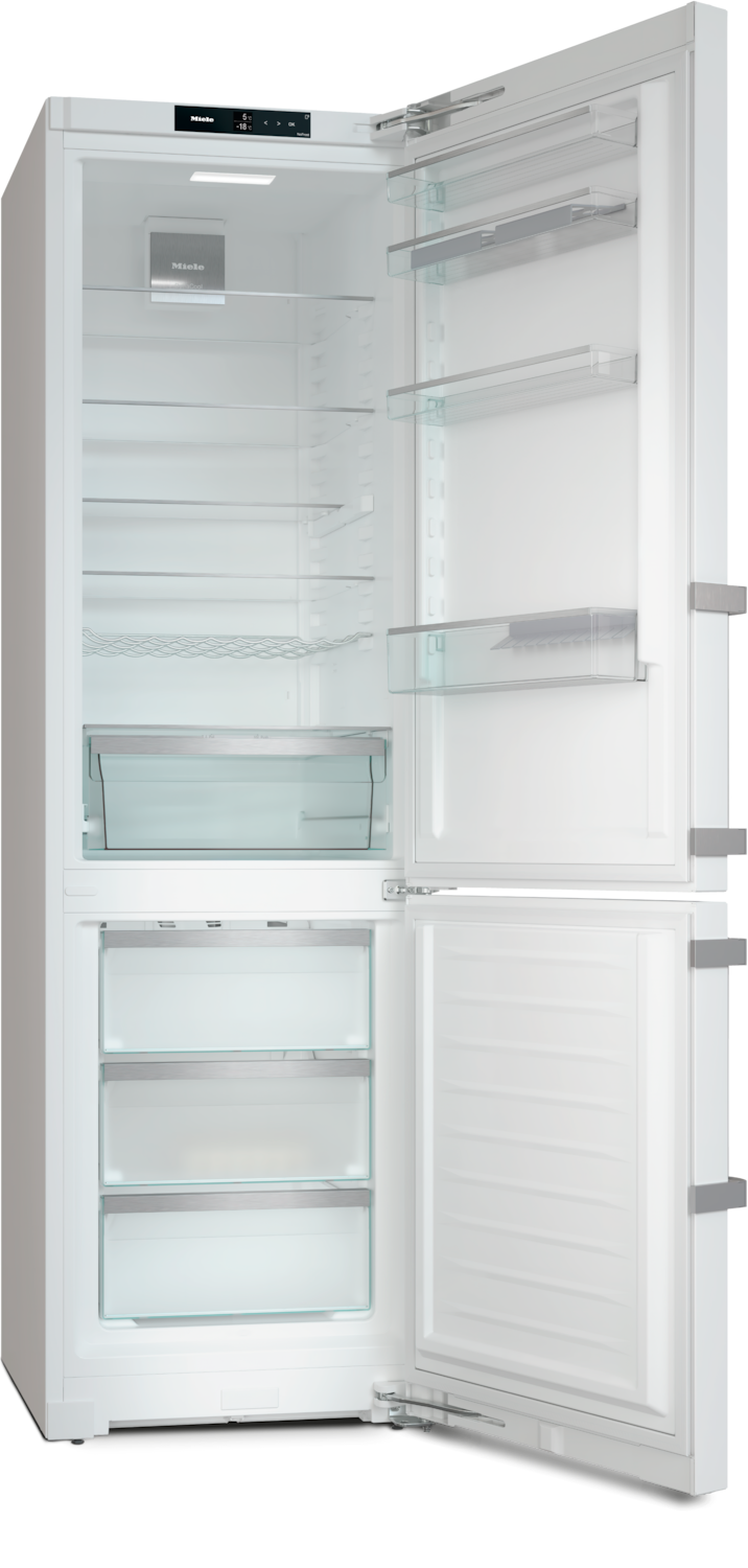Balts ledusskapis ar saldētavu, FlexiBoard un SoftClose funkcijām, 2.01m augstums (KFN 4795 CD) product photo Front View2 ZOOM