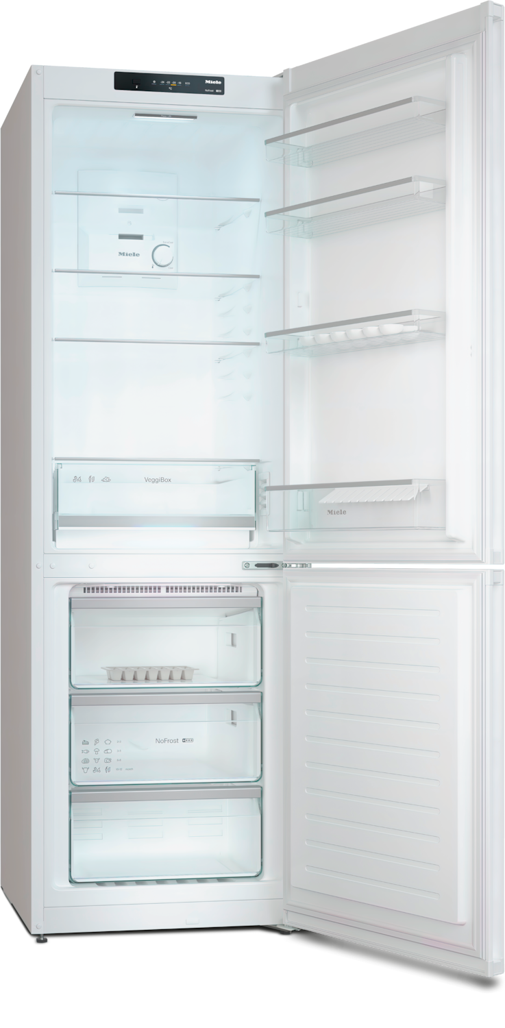 Baltas šaldytuvas su šaldikliu ir NoFrost funkcija, aukštis 1.86m (KDN 4174 E) product photo Back View ZOOM