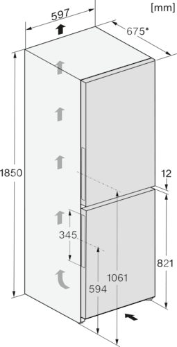 Baltas šaldytuvas su šaldikliu, NoFrost ir DailyFresh funkcijomis, aukštis 1.85m (KFN 4375 DD) product photo View4 L