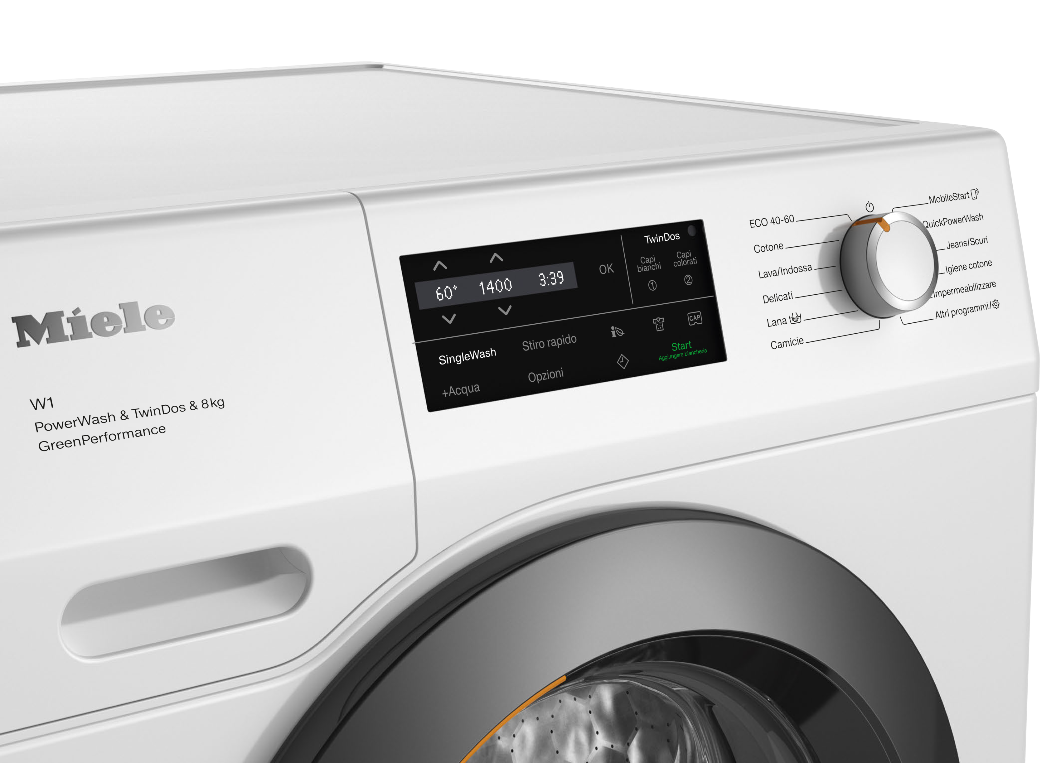 Miele - WCH 870 WCS PWash & TDos & 8kg Bianco Loto