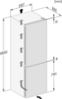Baltas šaldytuvas su šaldikliu ir NoFrost funkcija, aukštis 1.86m (KDN 4174 E) product photo View4 S
