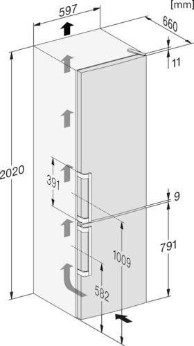 Baltas šaldytuvas su šaldikliu ir DailyFresh funkcija, aukštis 2.03m (KFN 4494 ED) product photo View4 L