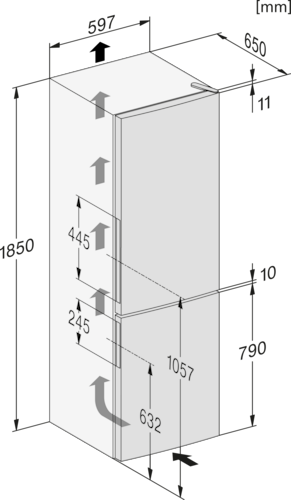 Hõbedane külmik + sügavkülmik DailyFresh funktsiooniga, kõrgus 1.86m (KD 4172 E) product photo View4 L