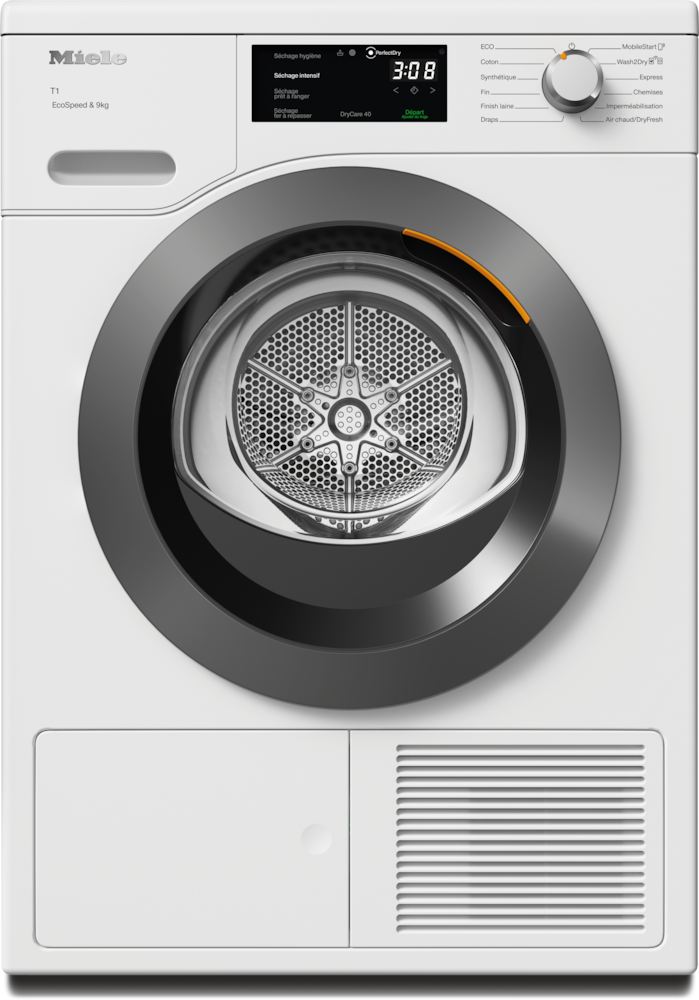 Miele - TCH780WP EcoSpeed&9kg Blanc lotus – Sèche-linge - 1