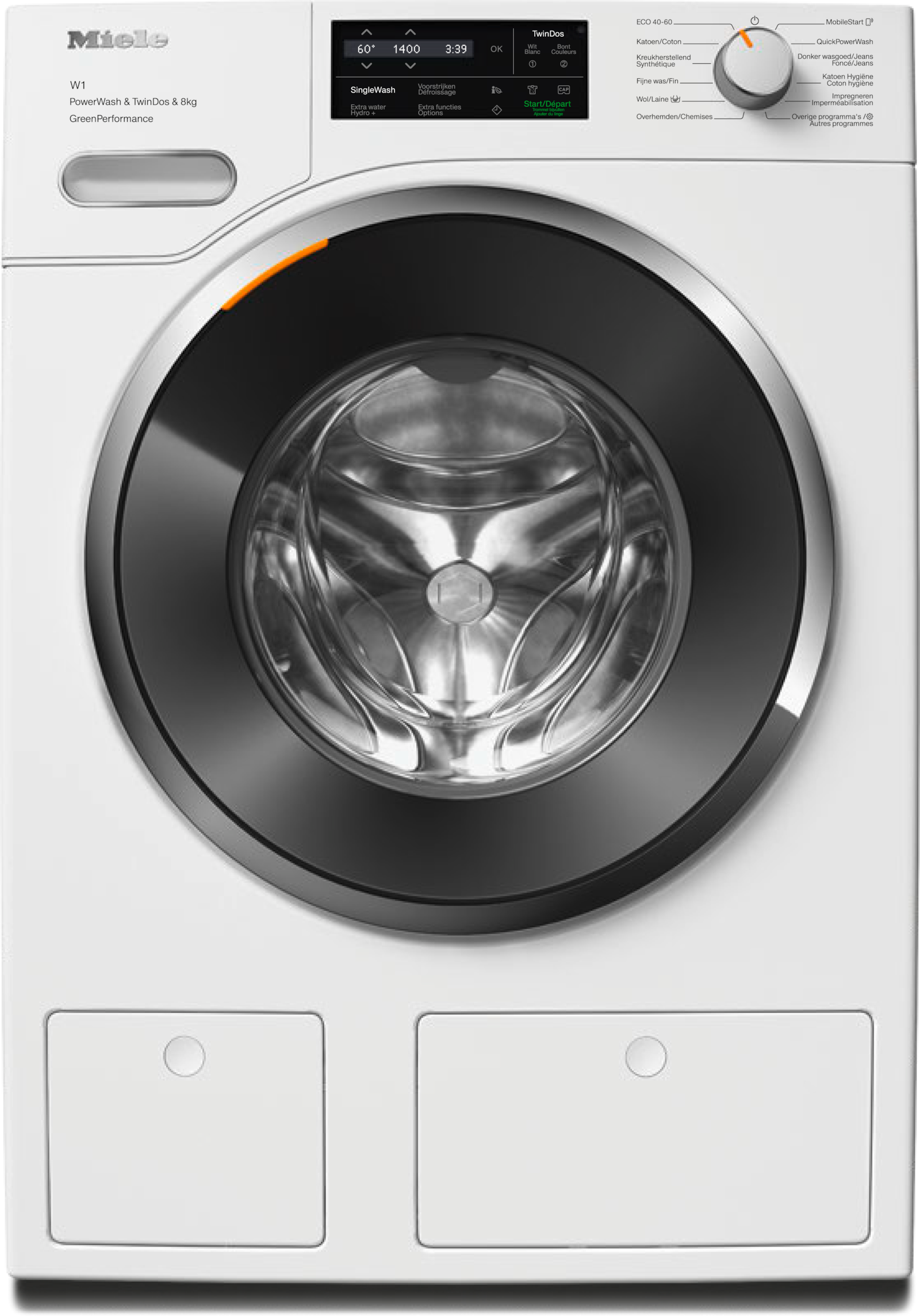 Lave-linge - WWH860 WCS PWash&TDos&8kg Blanc lotus - 1