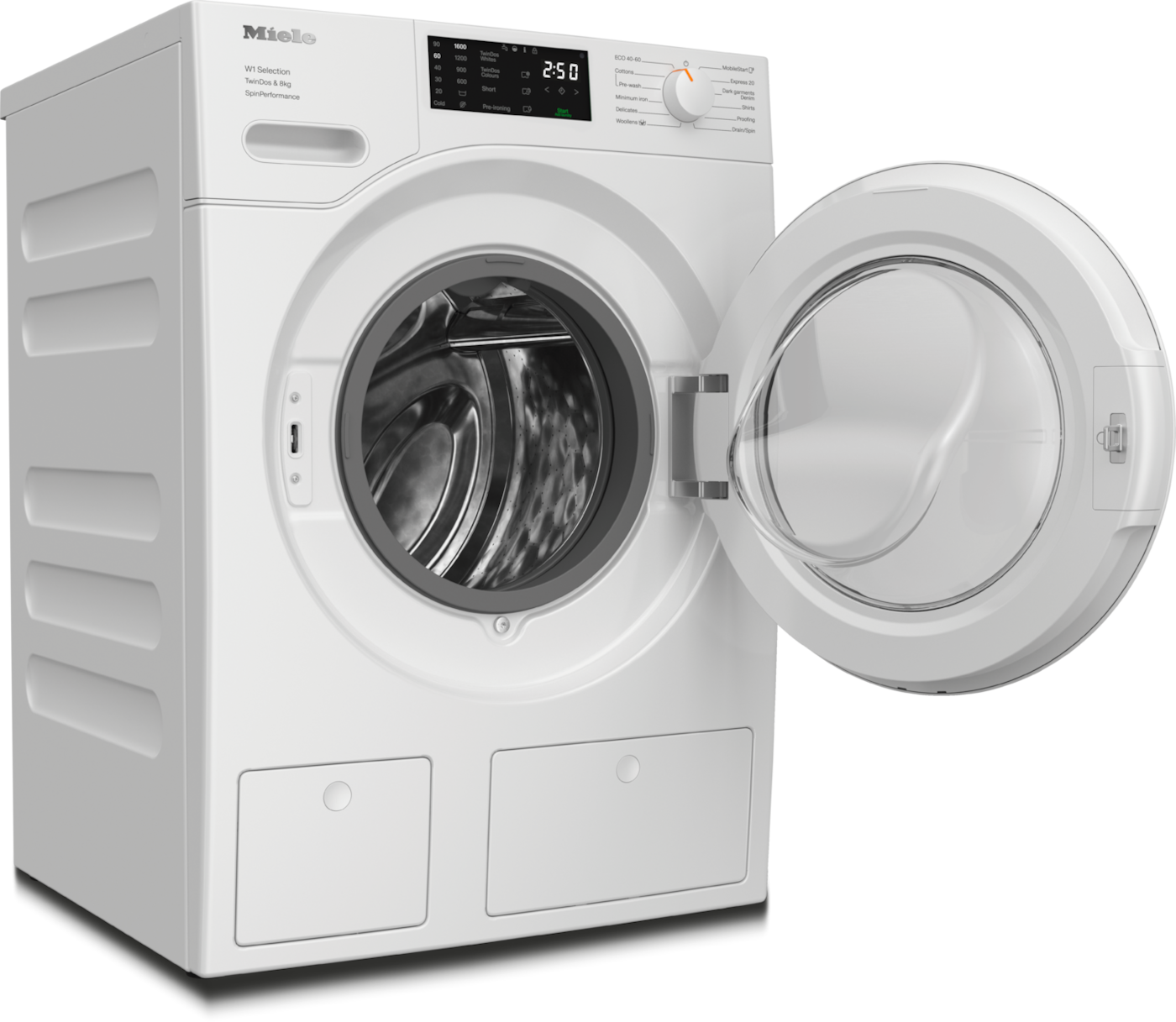 8kg TwinDos skalbimo mašina su 1600 sūk./min. skalbimo efektyvumas ir WiFi (WSF664 WCS) product photo Front View ZOOM