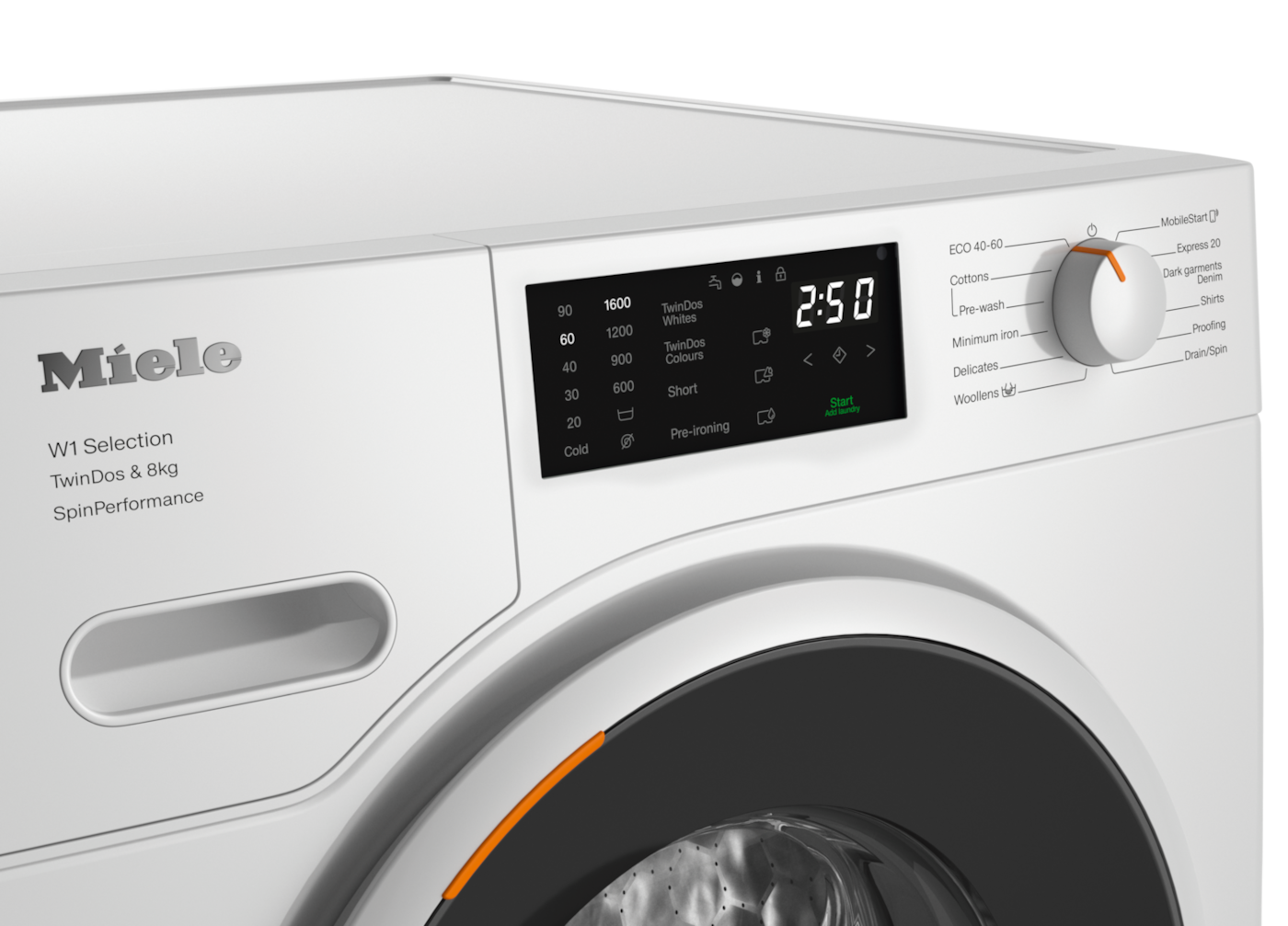 8kg TwinDos skalbimo mašina su 1600 sūk./min. skalbimo efektyvumas ir WiFi (WSF664 WCS) product photo Back View ZOOM