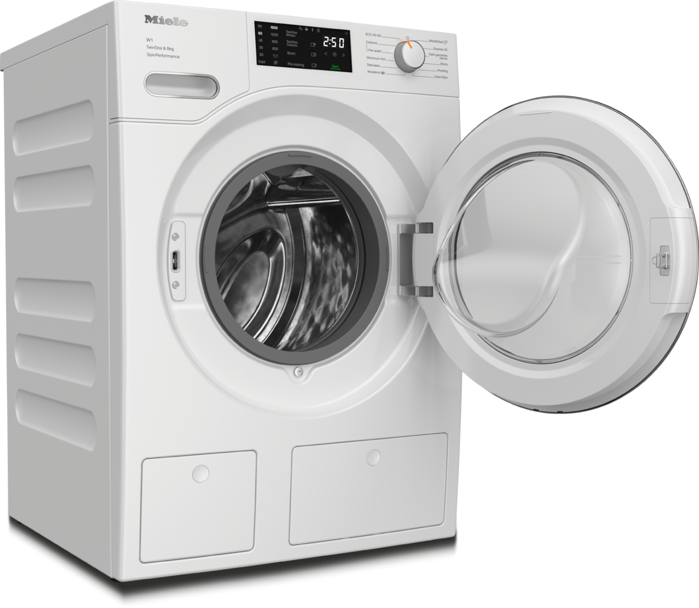 8kg TwinDos skalbimo mašina su 1600 sūk./min. skalbimo efektyvumas ir WiFi (WWF664 WCS) product photo Front View ZOOM