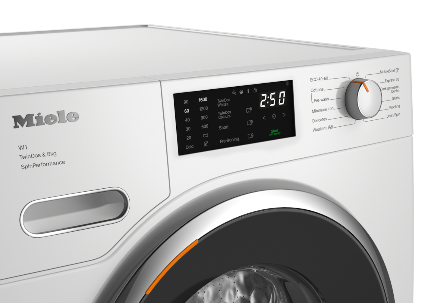 8kg TwinDos skalbimo mašina su 1600 sūk./min. skalbimo efektyvumas ir WiFi (WWF664 WCS) product photo Back View ZOOM