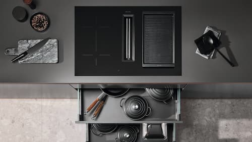 Table de cuisson induction 80cm avec hotte intégrée - Miele Réf