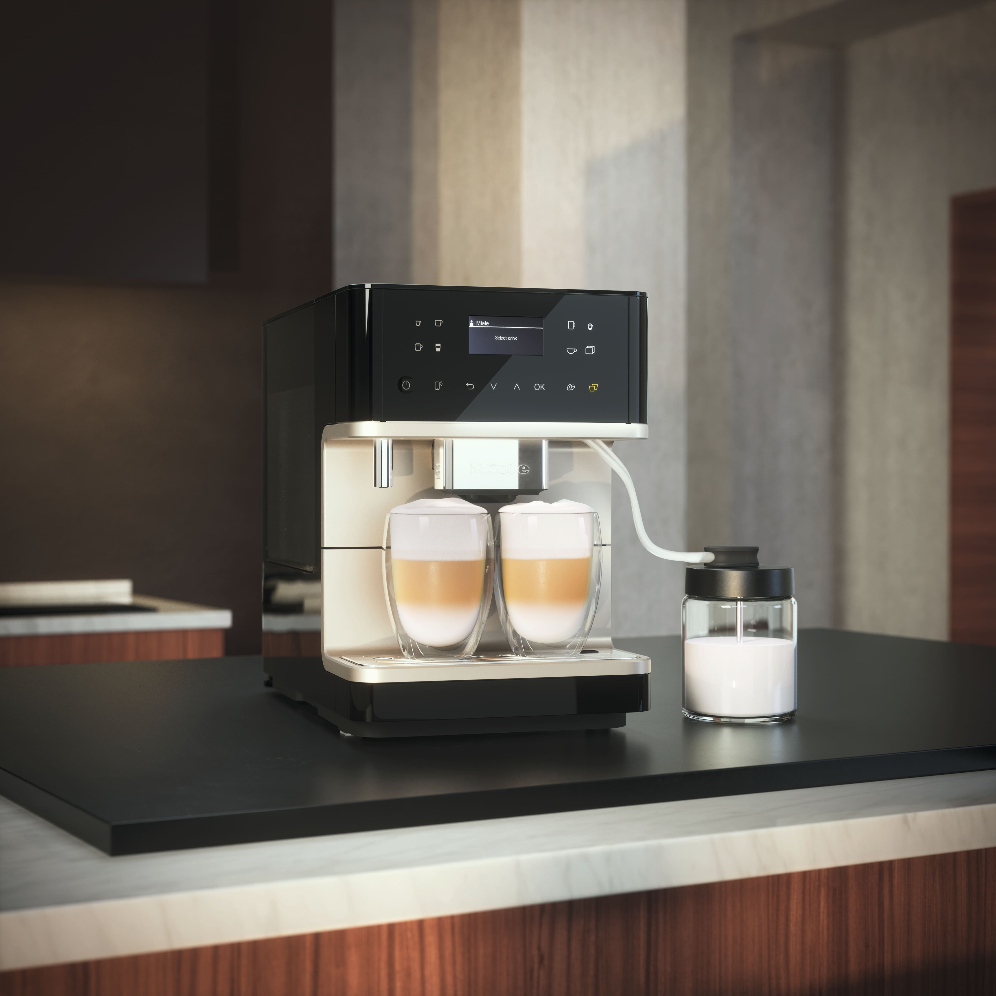 CM Kaffeevollautomaten - – 6160 MilkPerfection Miele Obsidianschwarz