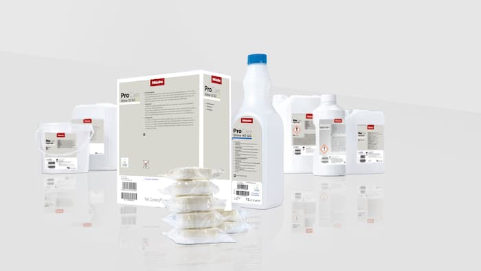 Tablettes de lavage et produits d’entretien pour lave-vaisselle Miele Professional de la série MasterLine