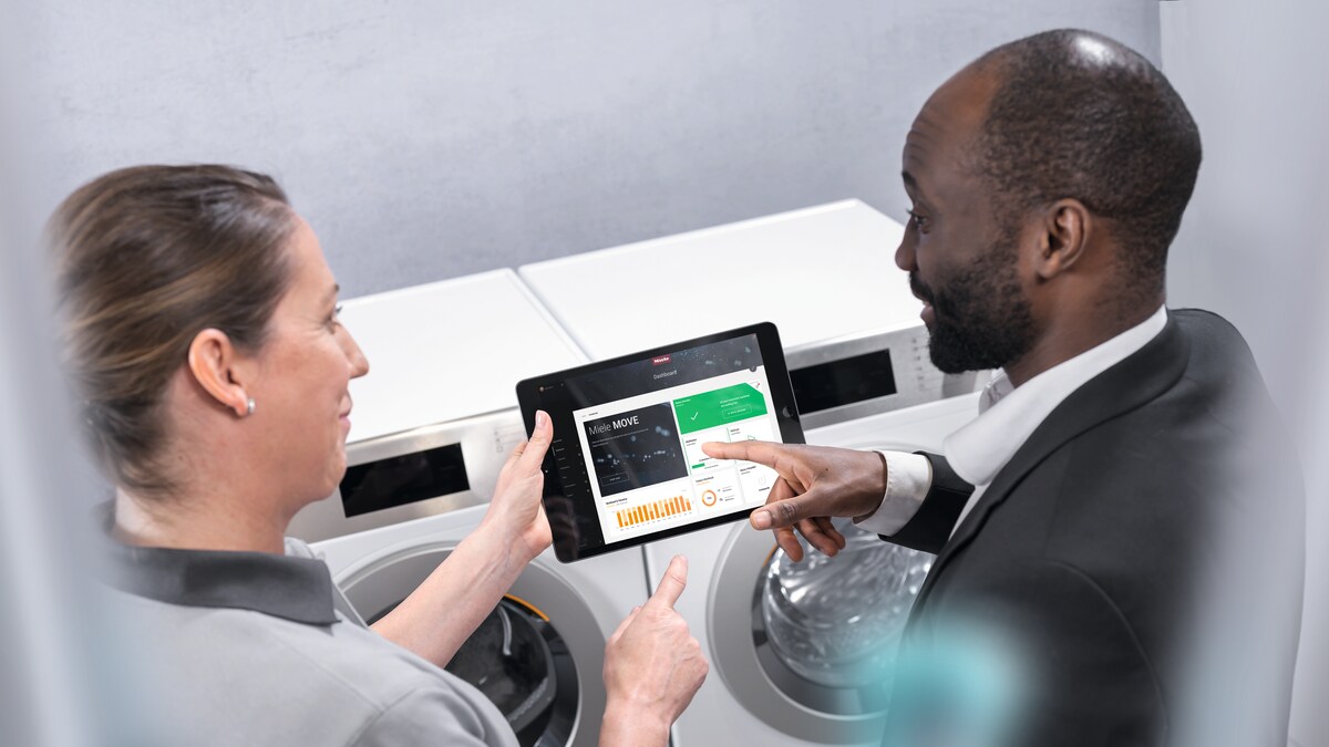 Miele testers checking Miele washing machines