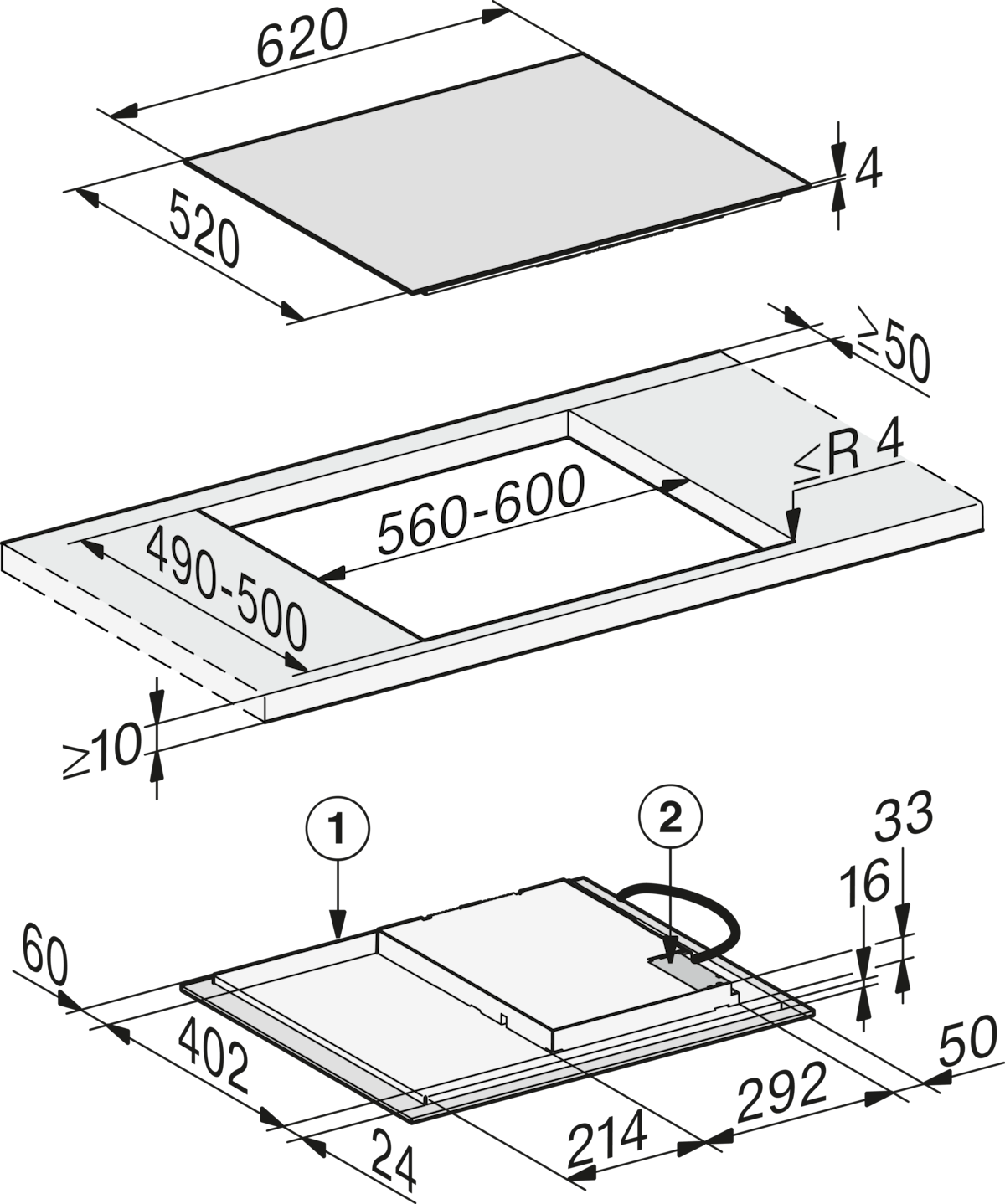 Miele KM 7361 FL Kookplaten