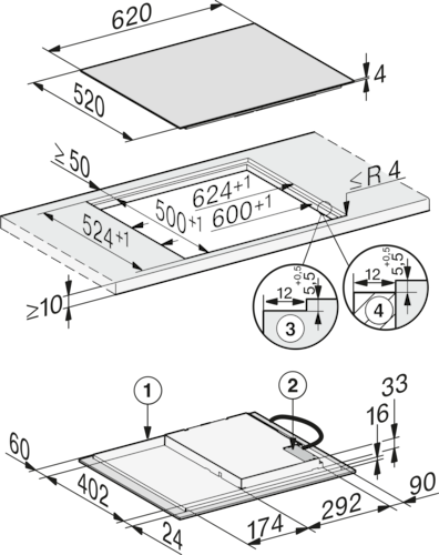 KM 7363 FL Induction Cooktop product photo Missing translation L