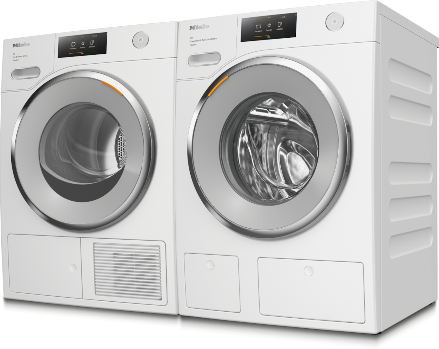 Laundry Set: WWV980 WPS Passion washing machine & TWV780 WP Passion T1 dryer product photo Back View ZOOM