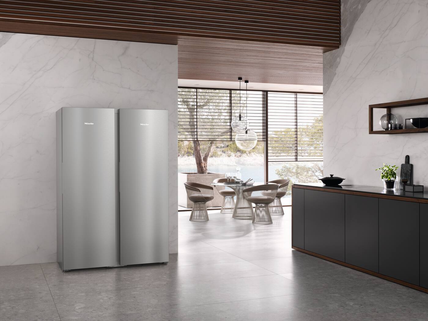 FNS 4382 E Miele Free-standing Freezer in Stainless steel effect