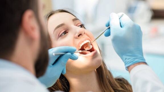 Dental patient during consultation
