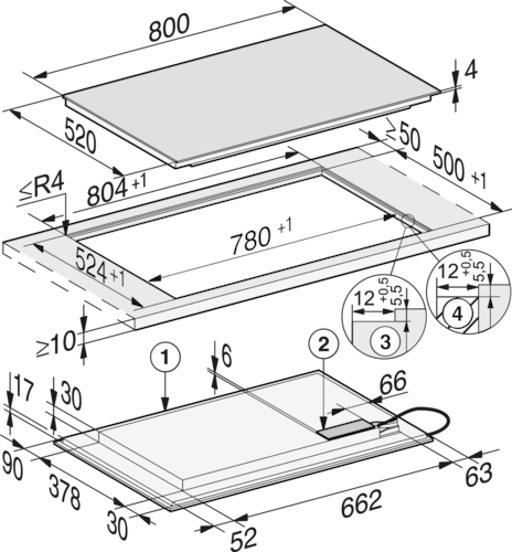 KM 7576-2 FL Matte Finish Induction Cooktop product photo Missing translation L