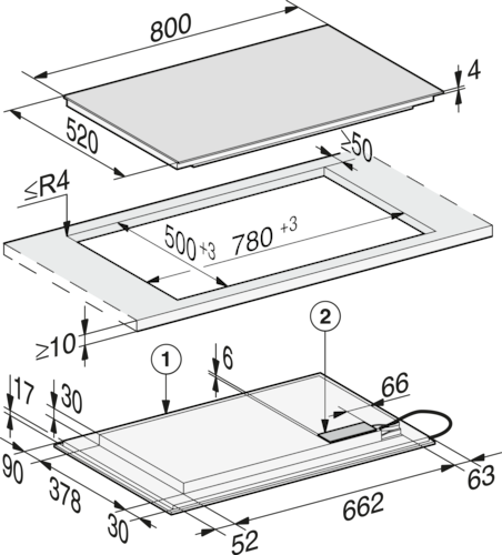 KM 7576-2 FL Matte Finish Induction Cooktop product photo Missing translation L