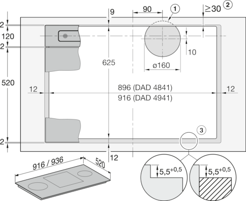 DAD 4941 Downdraft extractor product photo Missing translation L