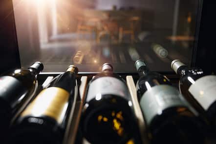 Glastür mit UV-Schutz