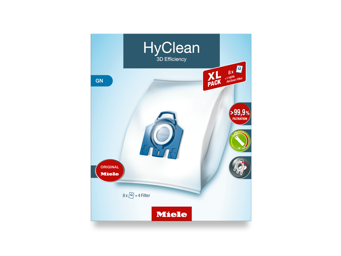 GN Allergy XL HyClean 3D - Комплект мешков-пылесборников Allergy XL Pack HyClean 3D Efficiency GN 