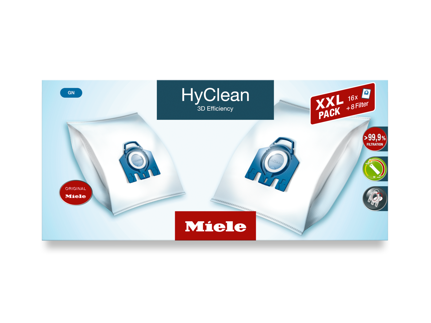 GN XXL HyClean 3D - Упаковка XXL мешков-пылесборников HyClean 3D Efficiency GN 