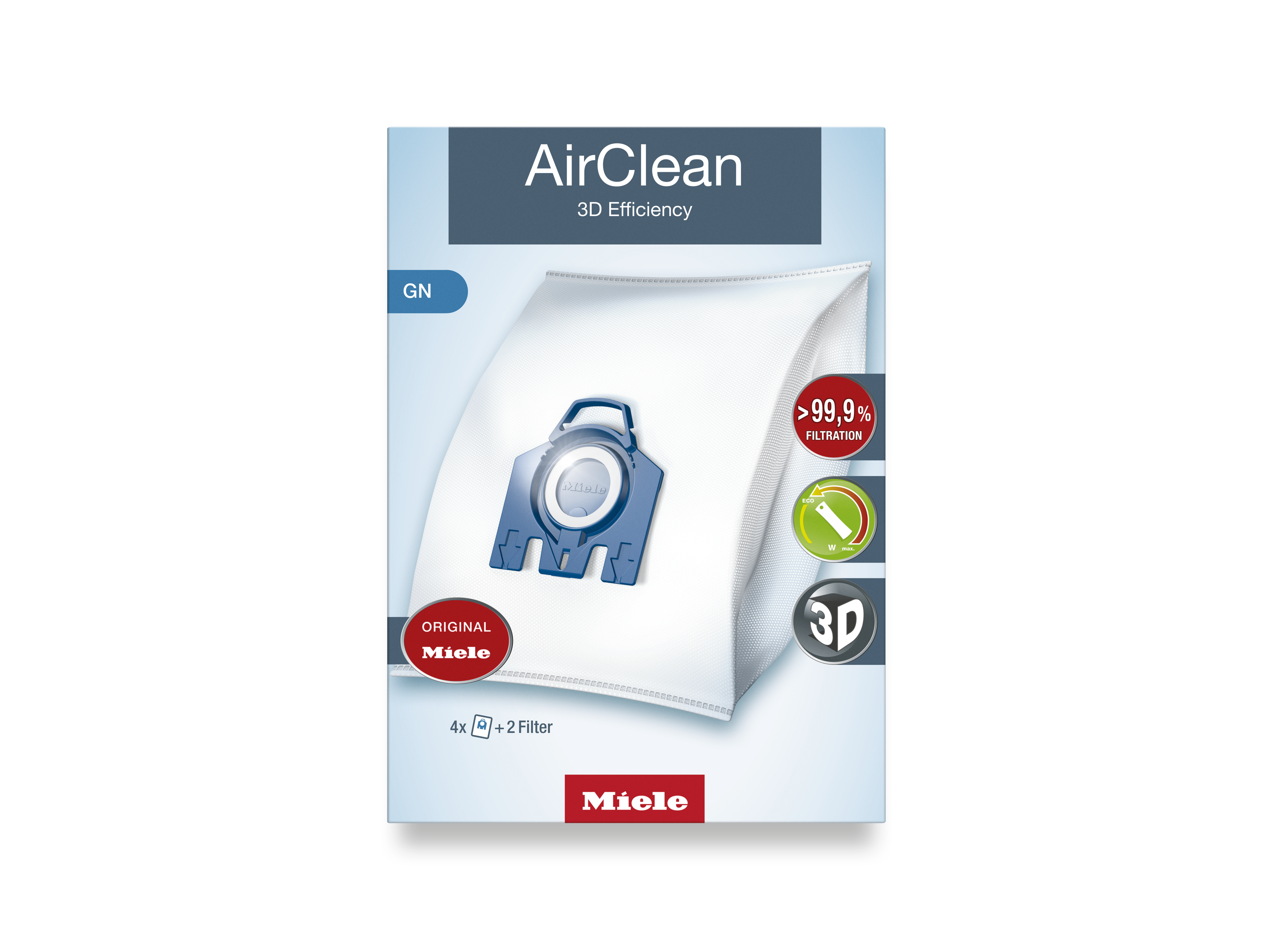  Miele AirClean 3D Efficiency Dust Bag, Type GN, (3 Boxes = 12  Bags & 6 Filters)