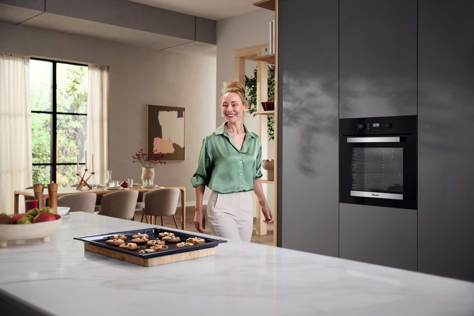Ovens / Range cookers - H 2455 BP ACTIVE Obsidian black stainless steel effect - 4