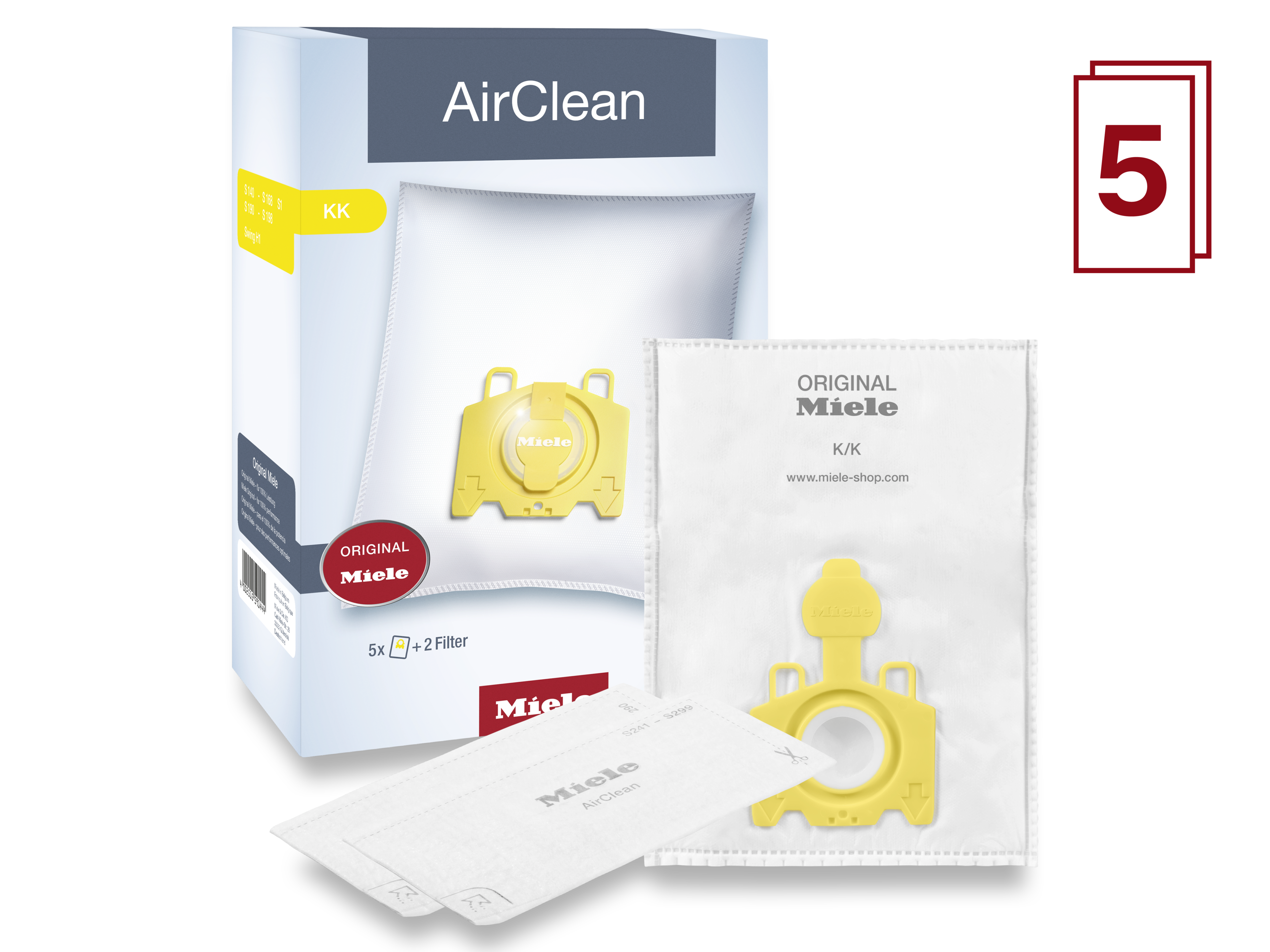 Grab A 5-Pack Of Miele Compact C1/C2/C3 Vacuum Bags – Perfect For Cat & Dog Models (S200i To S758i)