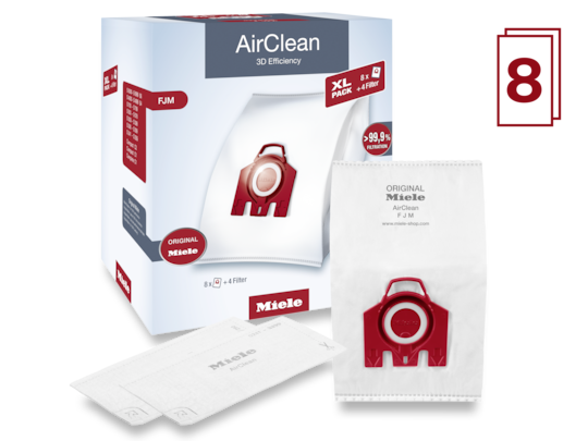 Miele AirClean 3D Efficiency Dust Bag, Type FJM, Allergy XL-Pack