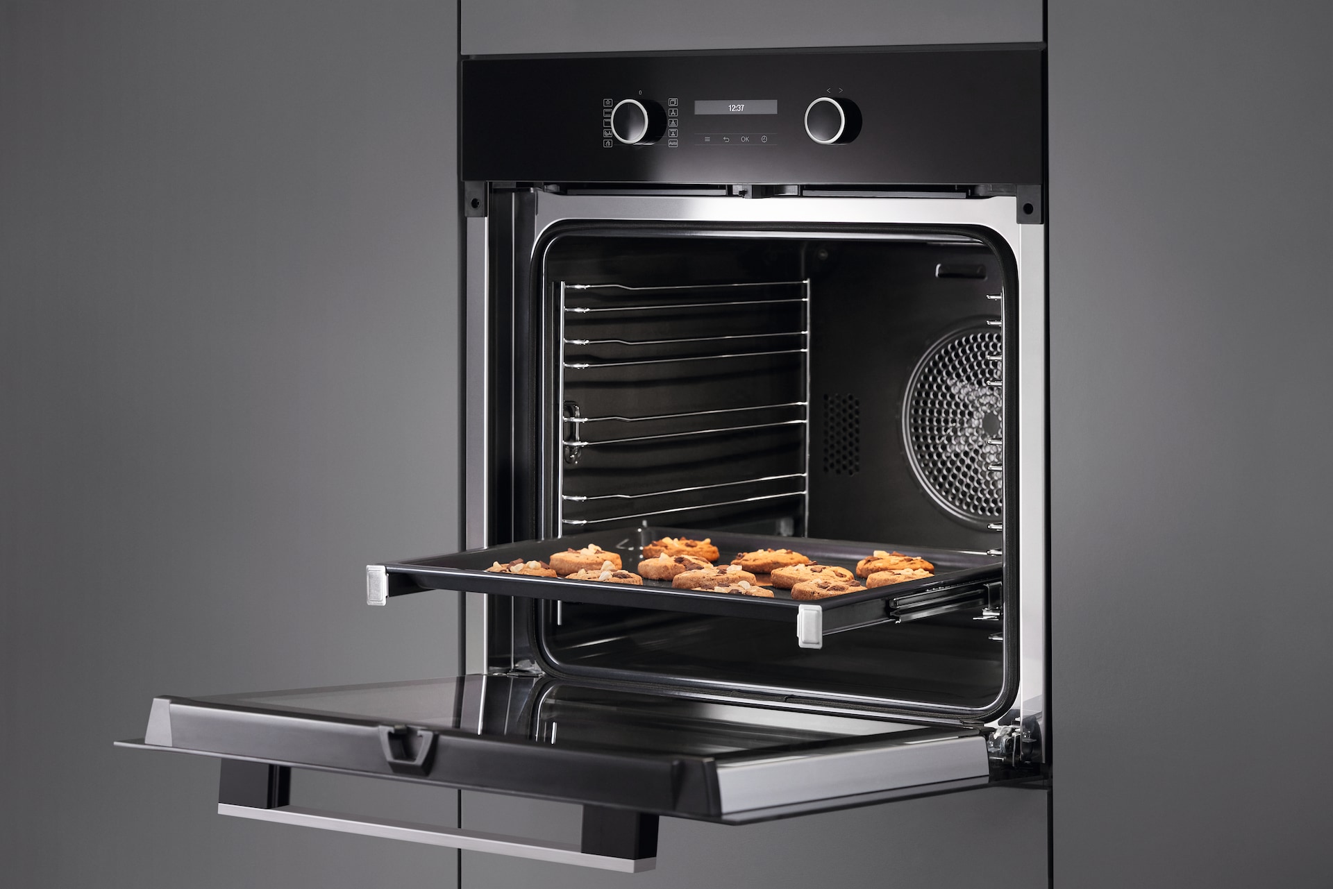 Ovens / Range cookers - H 2467 BP ACTIVE Obsidian black stainless steel effect - 4