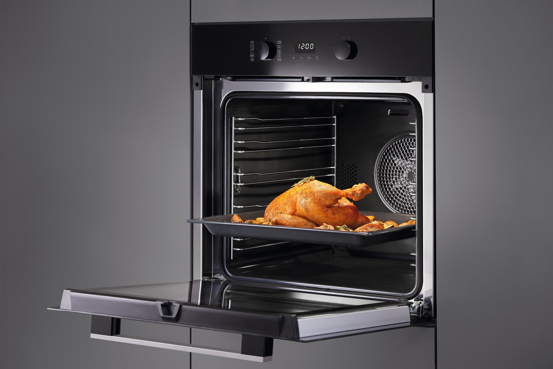 Ovens / Range cookers - H 2455 B ACTIVE Obsidian black stainless steel effect - 3