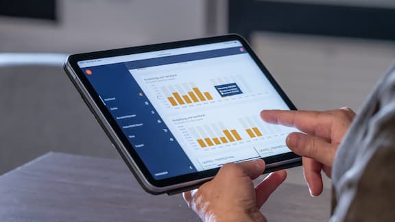 A person using a tablet