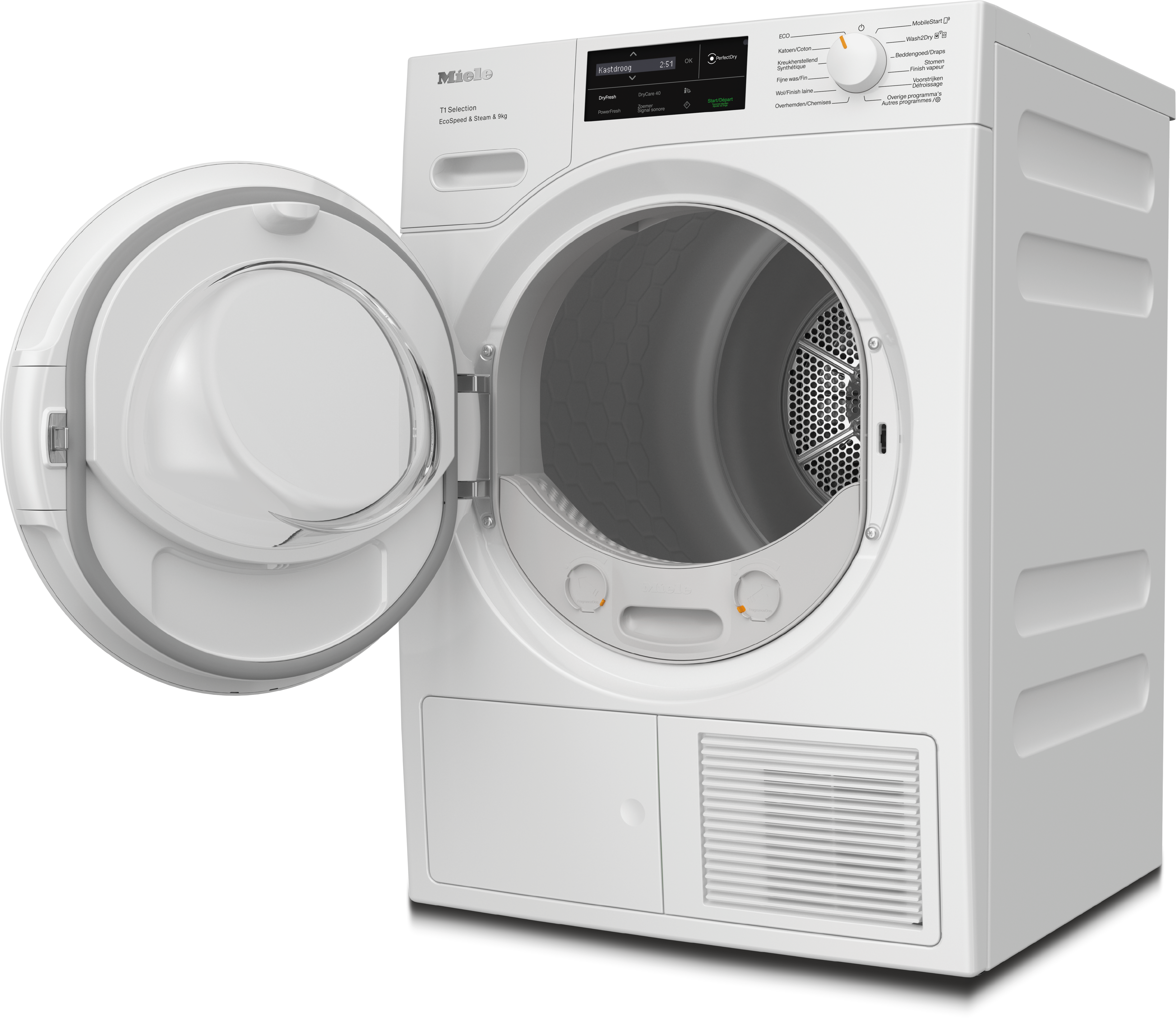 Miele - TSL683WP EcoSpeed&Steam&9kg Lotuswit – Droogkasten - 2