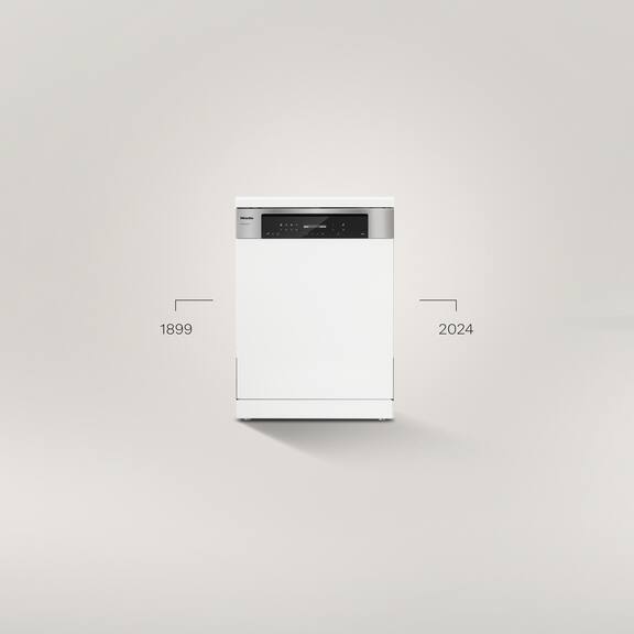En SmartBiz-friskvandsopvaskemaskine står foran en grå baggrund
