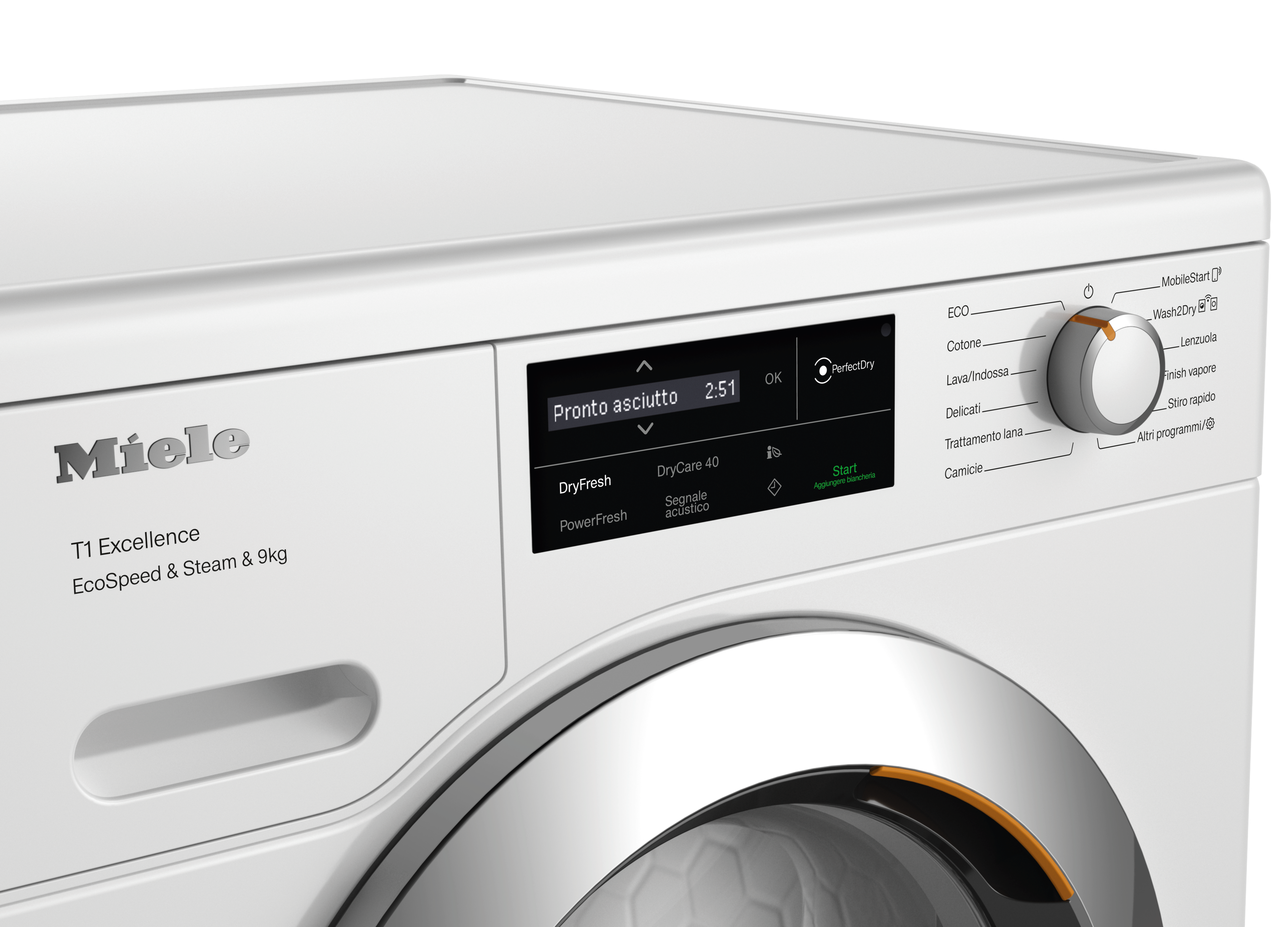 Miele - TEL685WP EcoSpeed&Steam&9kg bianco loto – Asciugatrici - 3