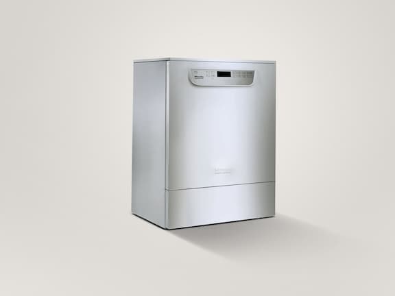En PG 8583 laboratorieopvaskemaskine til underbygning står på en grå baggrund.