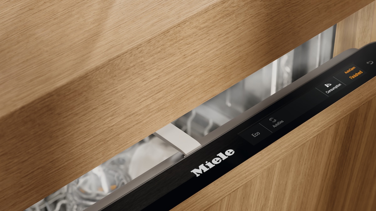 built in Miele dishwasher opening