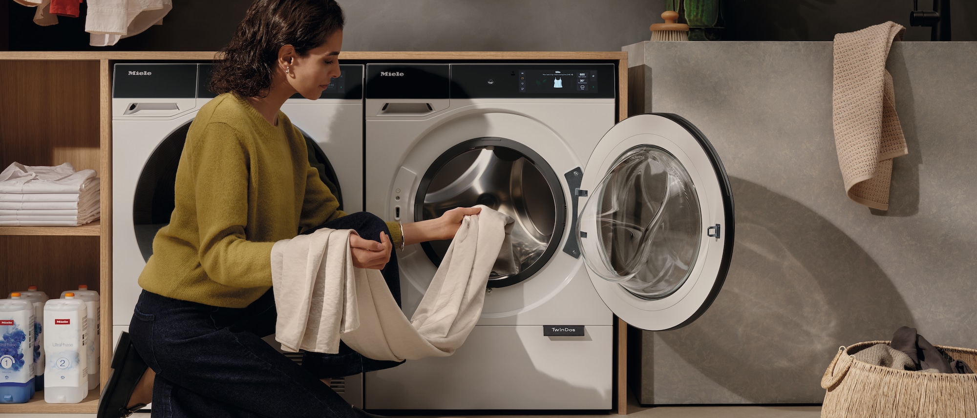 Miele washing machine in the dark