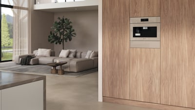 Beige built in coffee machine